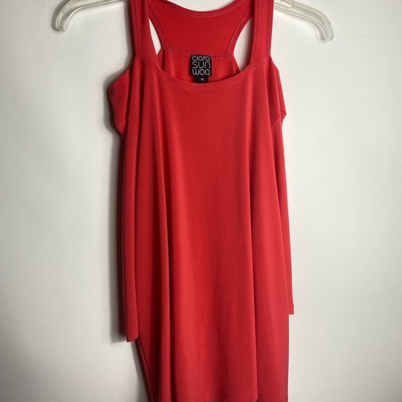 Clara Sun Woo Womens Blouse Sz XS Orange Color - Picture 2 of 6